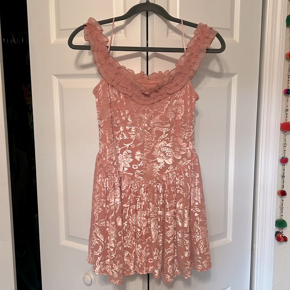 Kimchi Blue Velvet Off-Shoulder Romper from UO